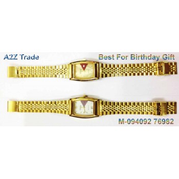 Diya White Or Ivory Dial Golden Straps Watch For Trendy Look On 50 % Discount,